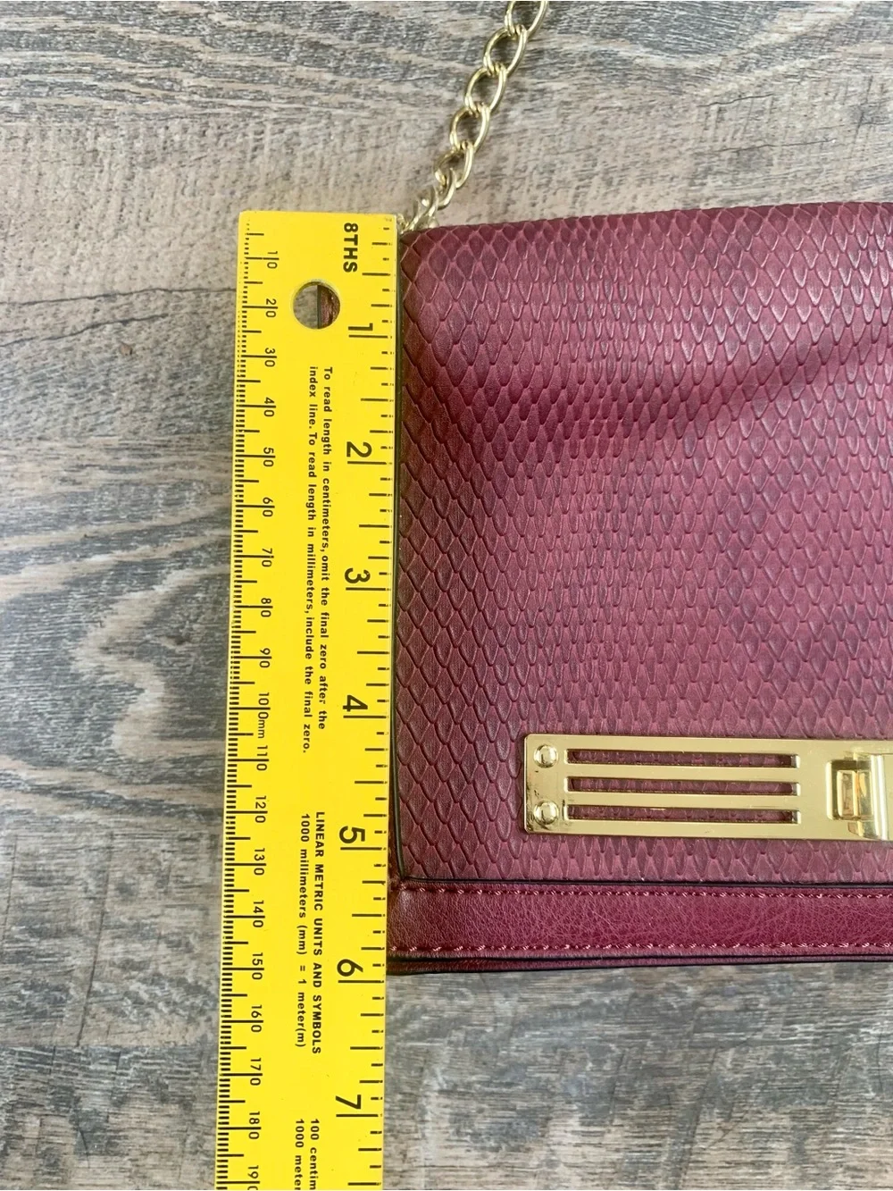 Mossimo Faux Chic Snakeskin Maroon Chain Strap Crossbody Bag NWT